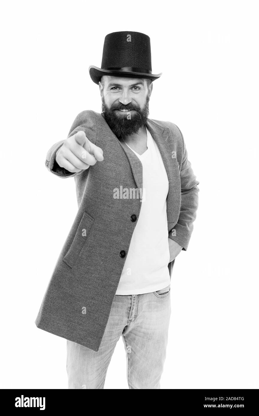 Man with beard wearing hat Black and White Stock Photos & Images - Page 3 -  Alamy