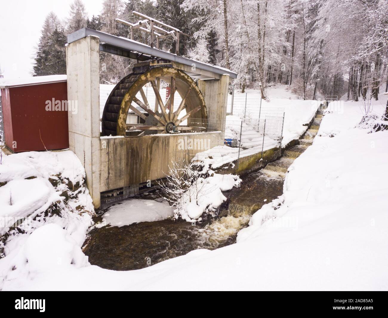 Water wheel for power generation Stock Photo