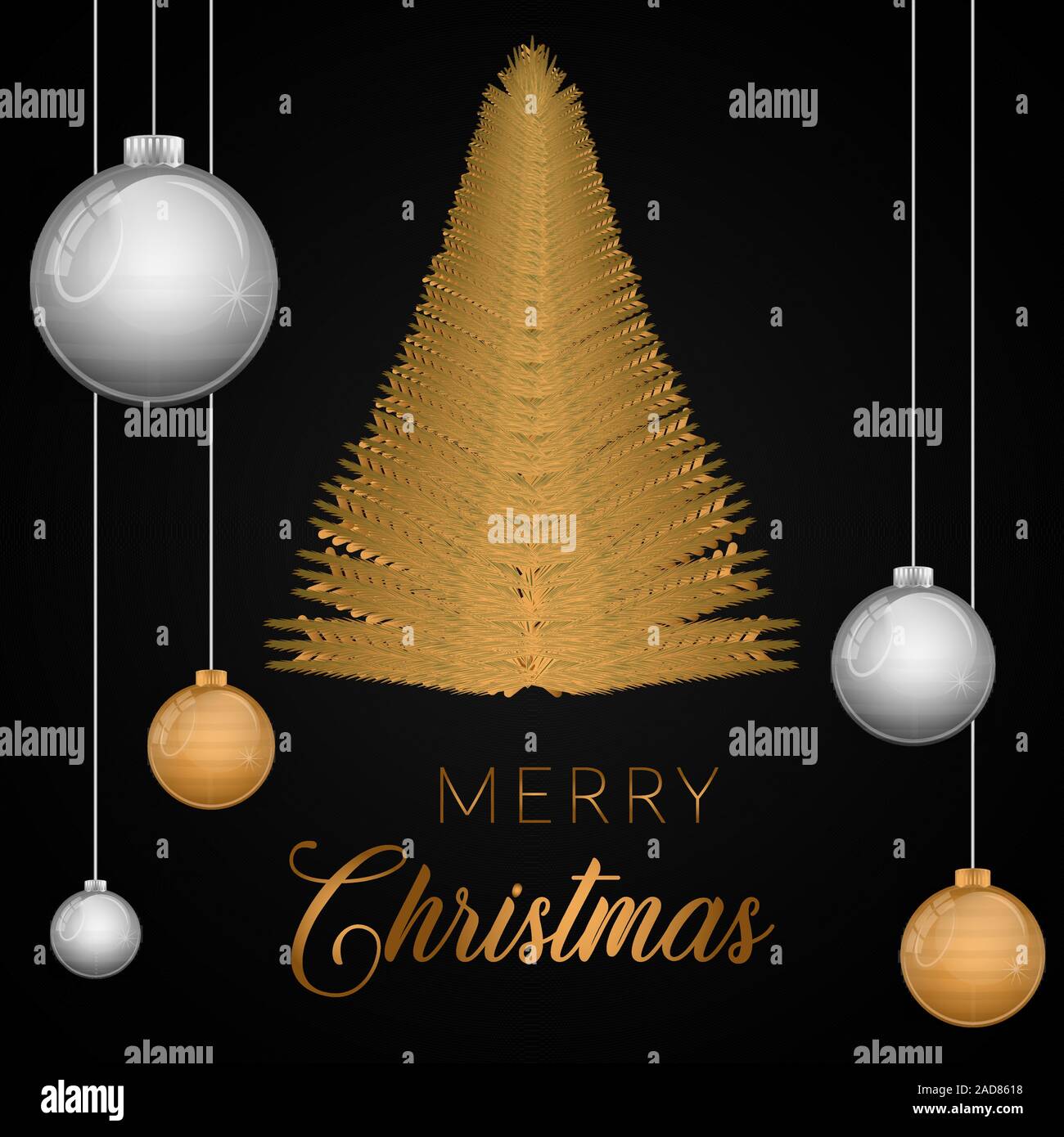 Merry christmas card with a tree - vector illustration Stock Vector ...