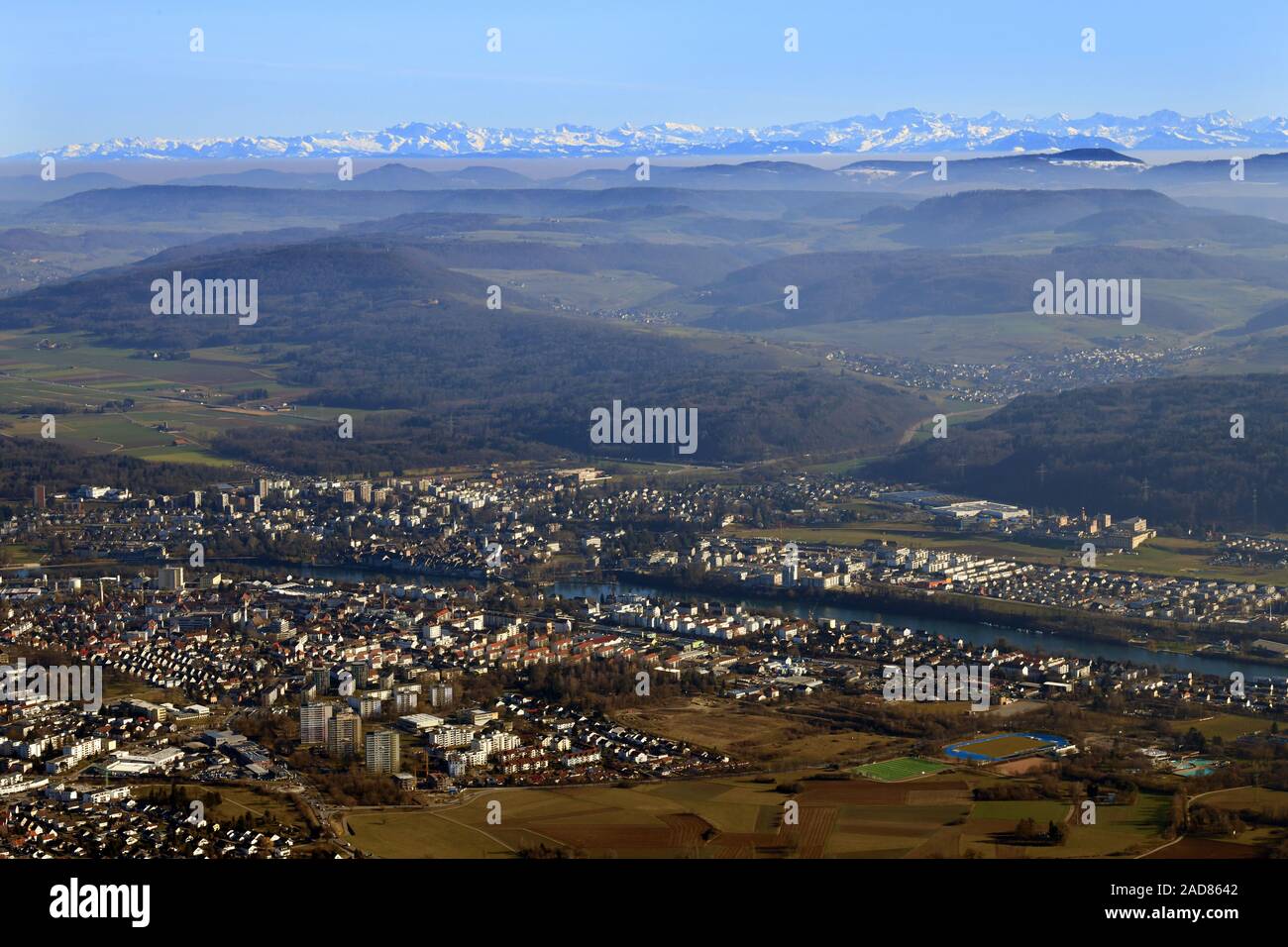 Rheinfelden with alpine view Stock Photo