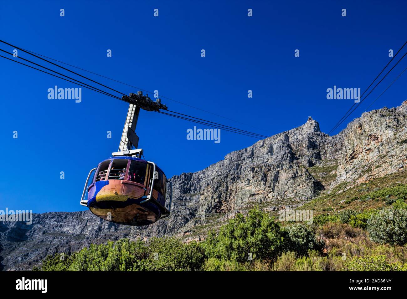 Cape Town, cable car on Table Mountain Stock Photo Alamy