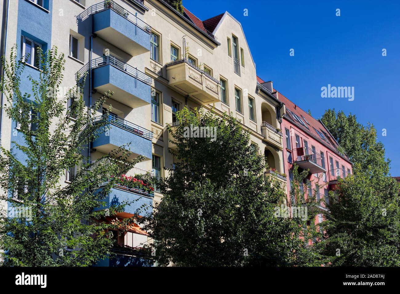 Renovated old buildings Stock Photo