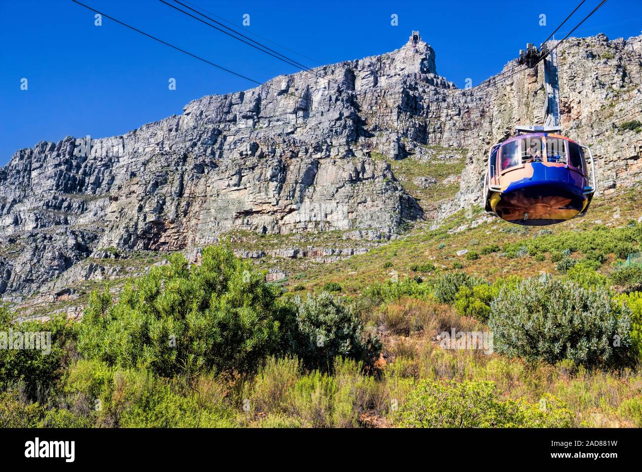 Cable car on Table Mountain Stock Photo Alamy