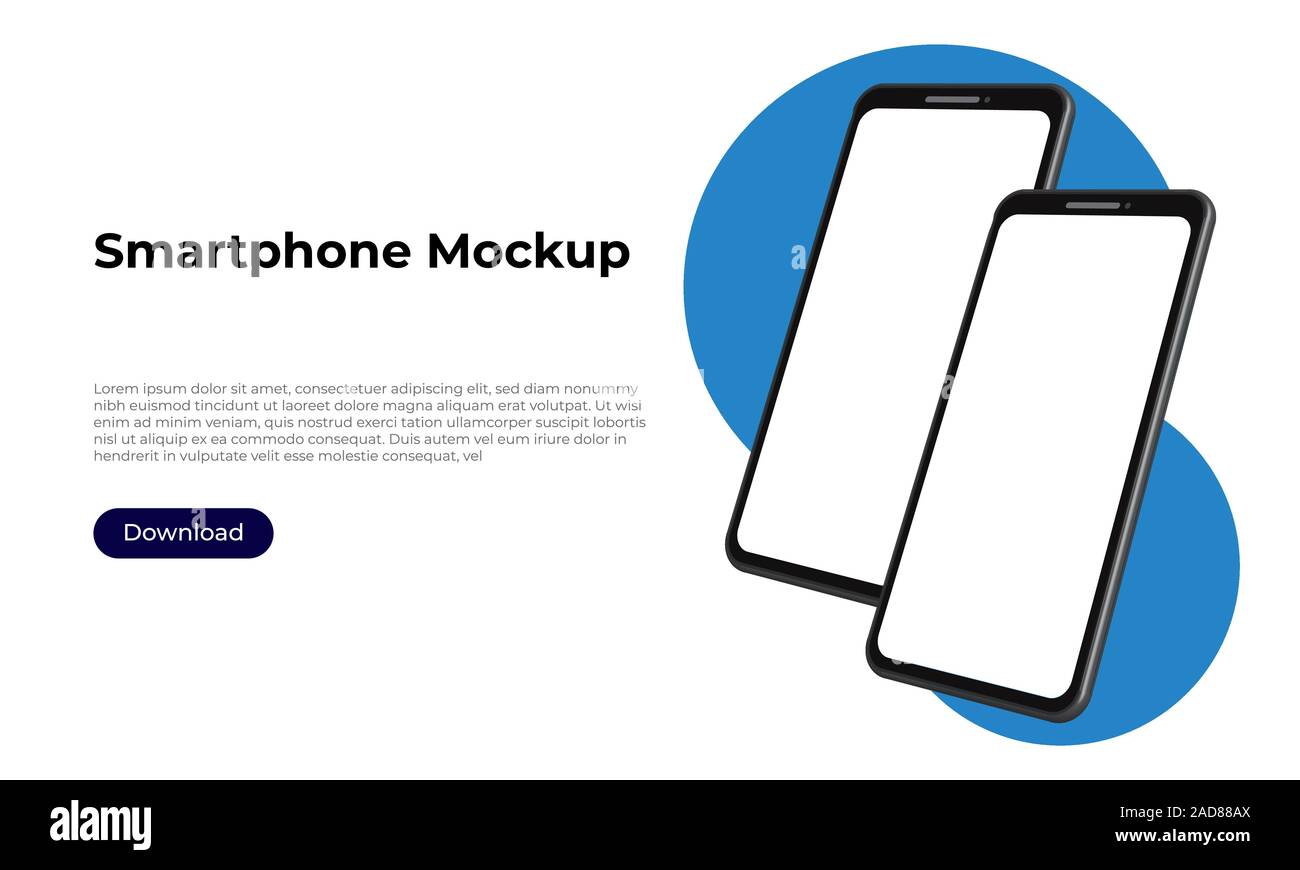 Download Two Rotated Smartphones Mockup Templates For User Interface User Experience Presentation Mobile App Design Concept For Websites Landings Vector Stock Vector Image Art Alamy