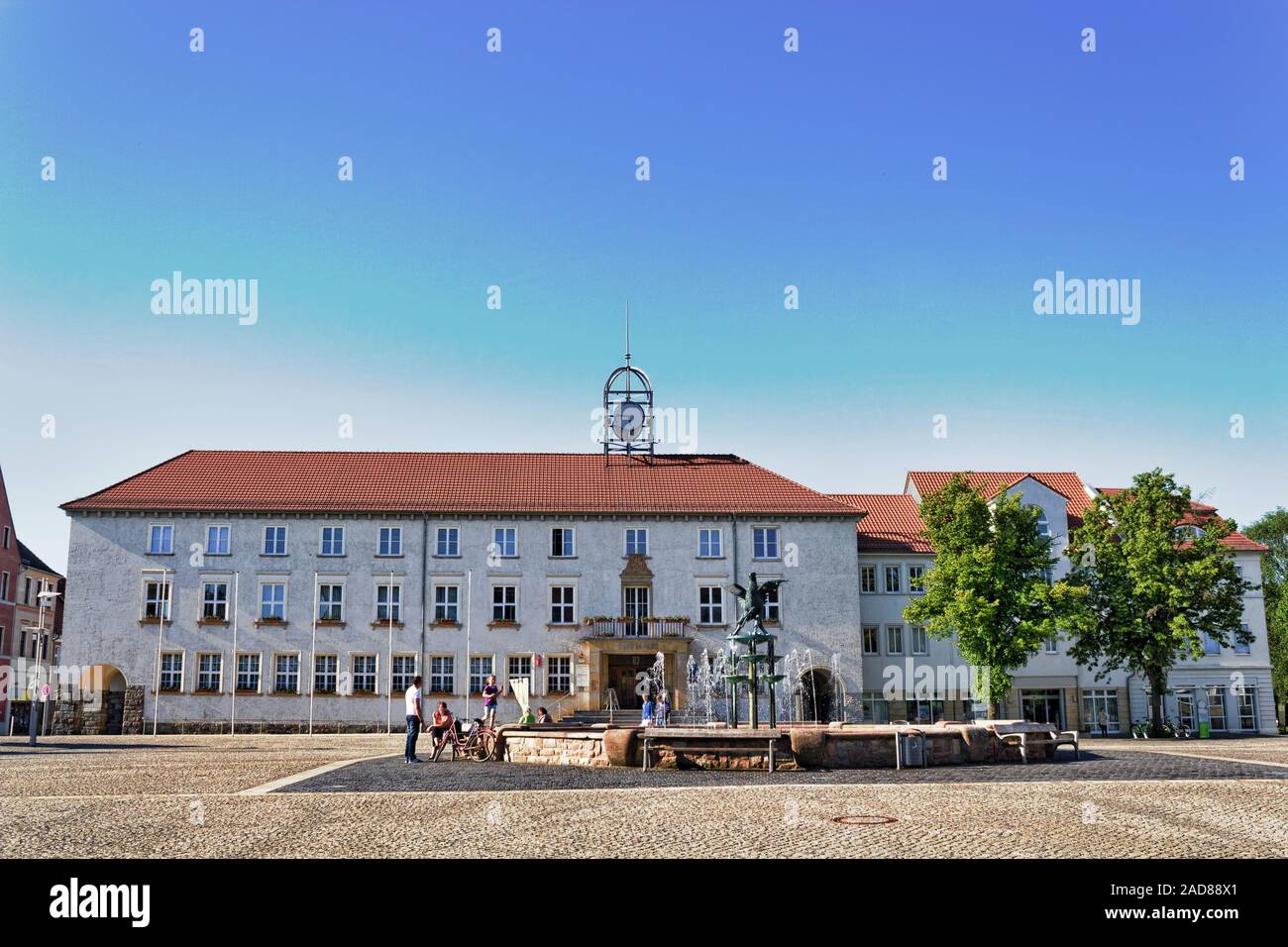 Anklam Town Hall Square Stock Photo