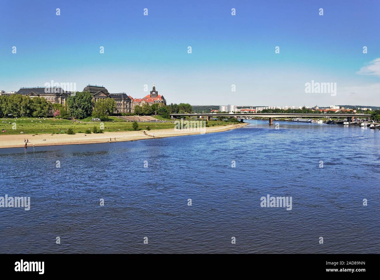 Dresden banks of the Elbe Stock Photo