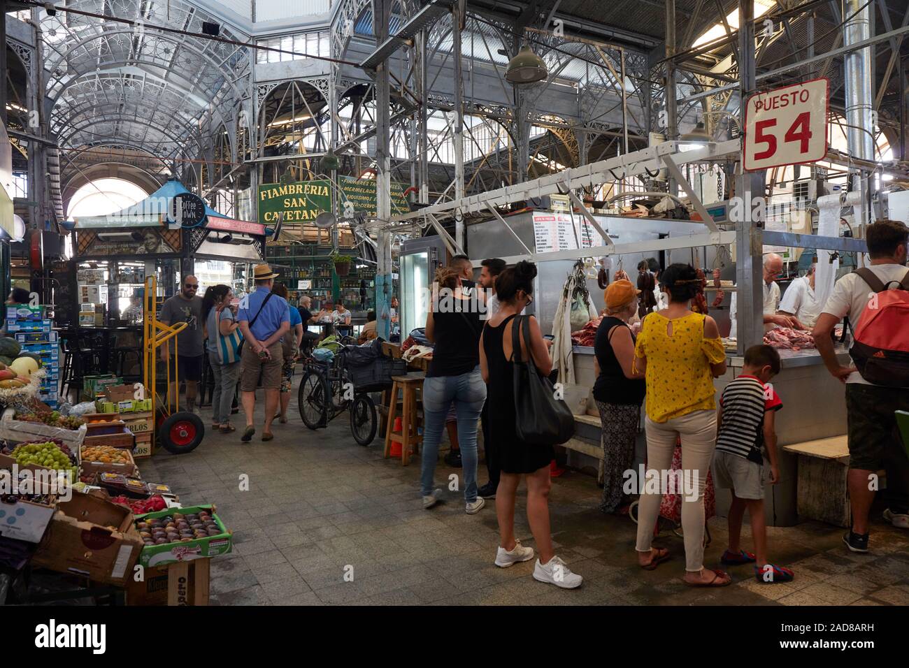 People inside the San Telmo market, Buenos Aires, Argentina. Stock Photo
