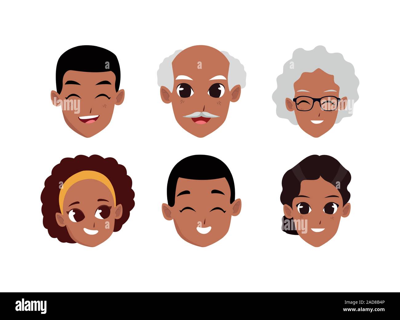 cartoon faces of people