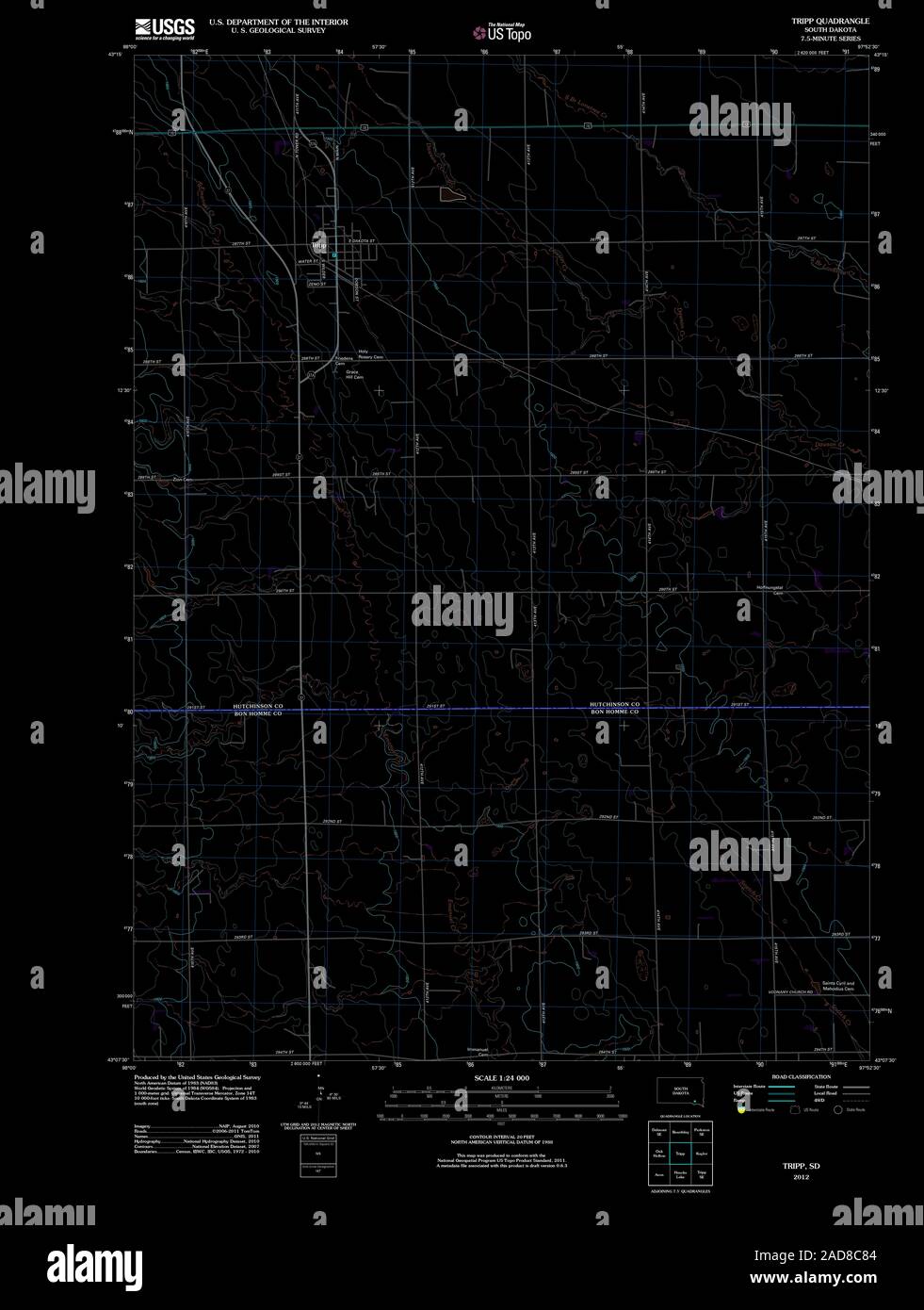 Map of tripp south dakota hires stock photography and images Alamy