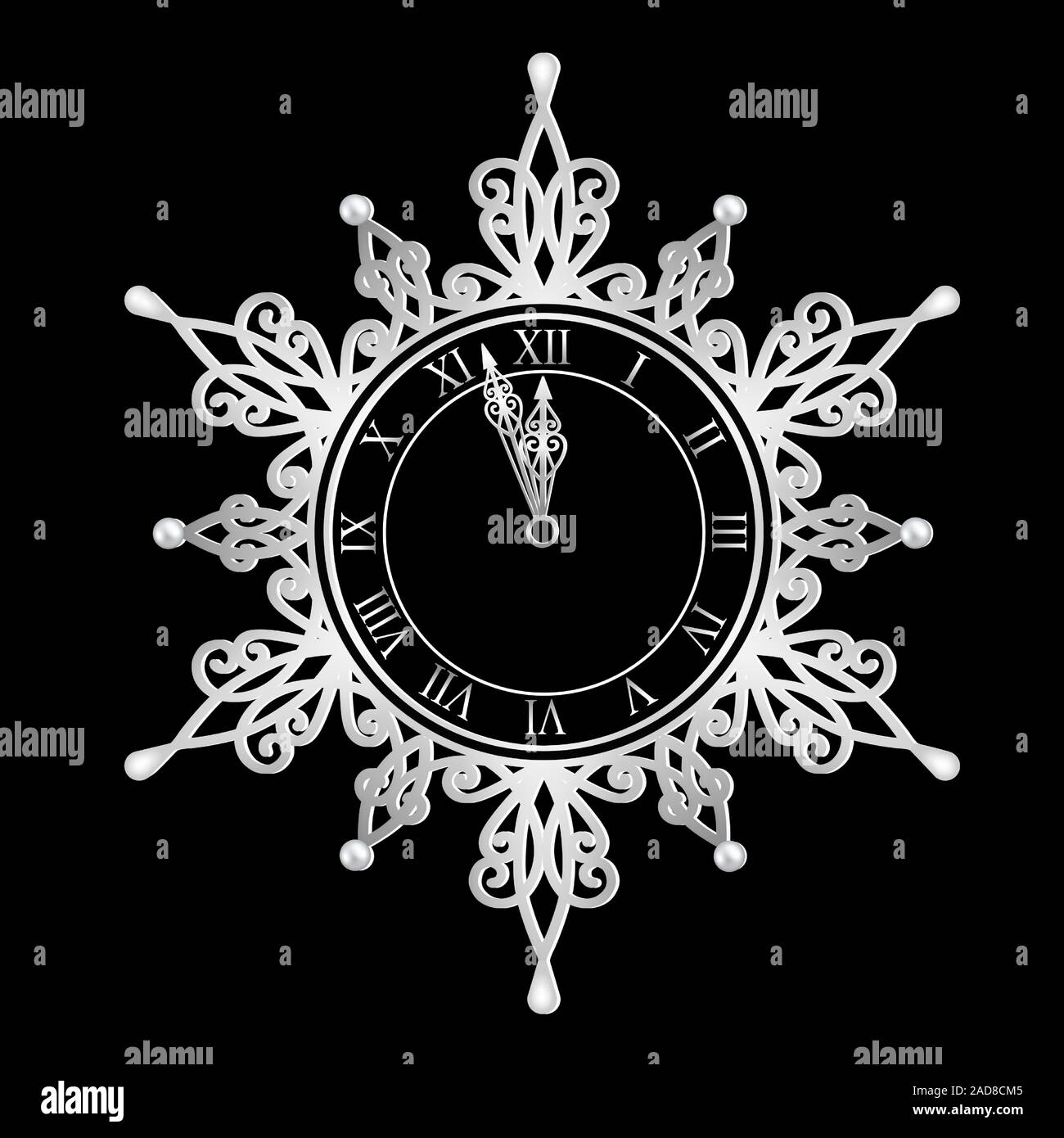 isolated new year clock on black background Stock Vector Image & Art Alamy