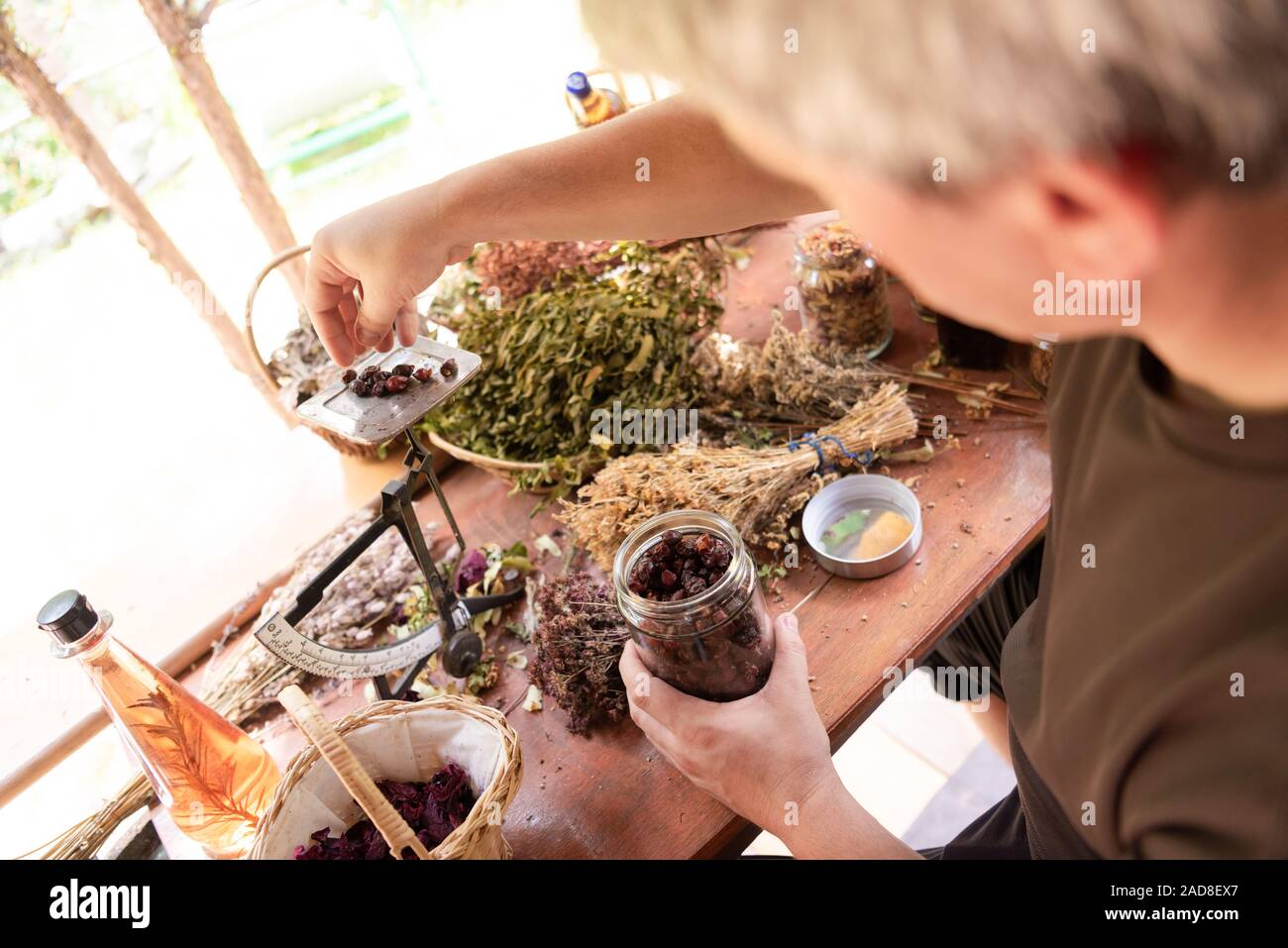 herbalist small business owner Stock Photo