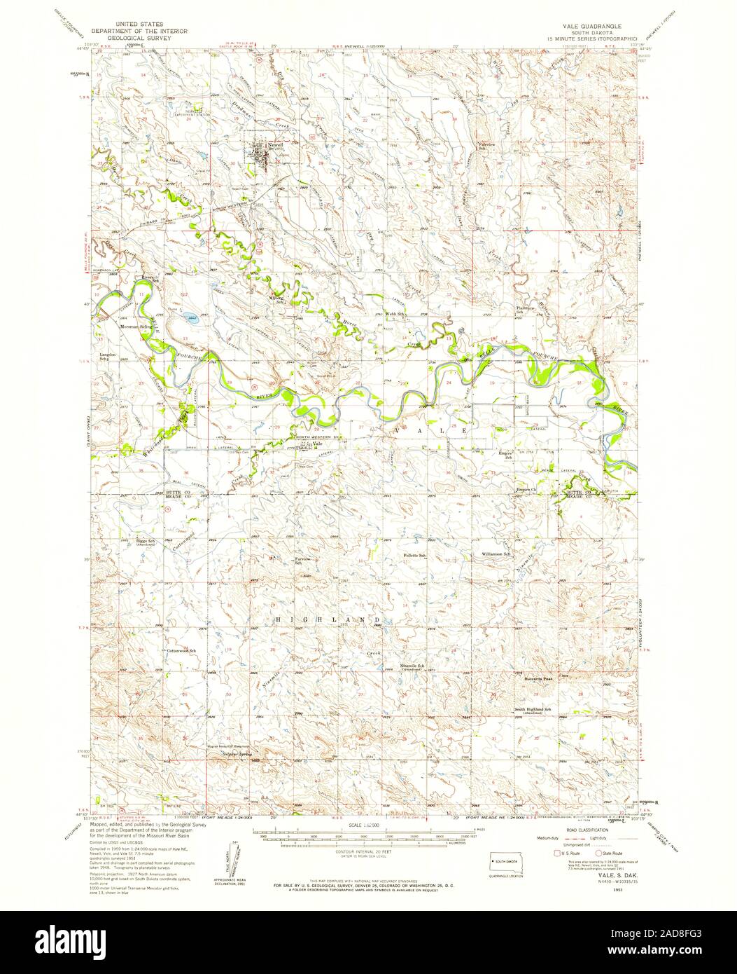 Vale South Dakota Map Page 5 - Vale Map High Resolution Stock Photography And Images - Alamy