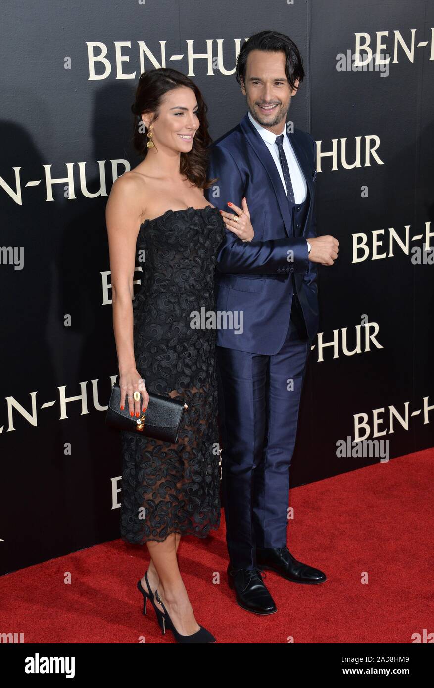 LOS ANGELES, CA. August 16, 2016 Actor Rodrigo Santoro & girlfriend Mel Fronckowiak at the Los