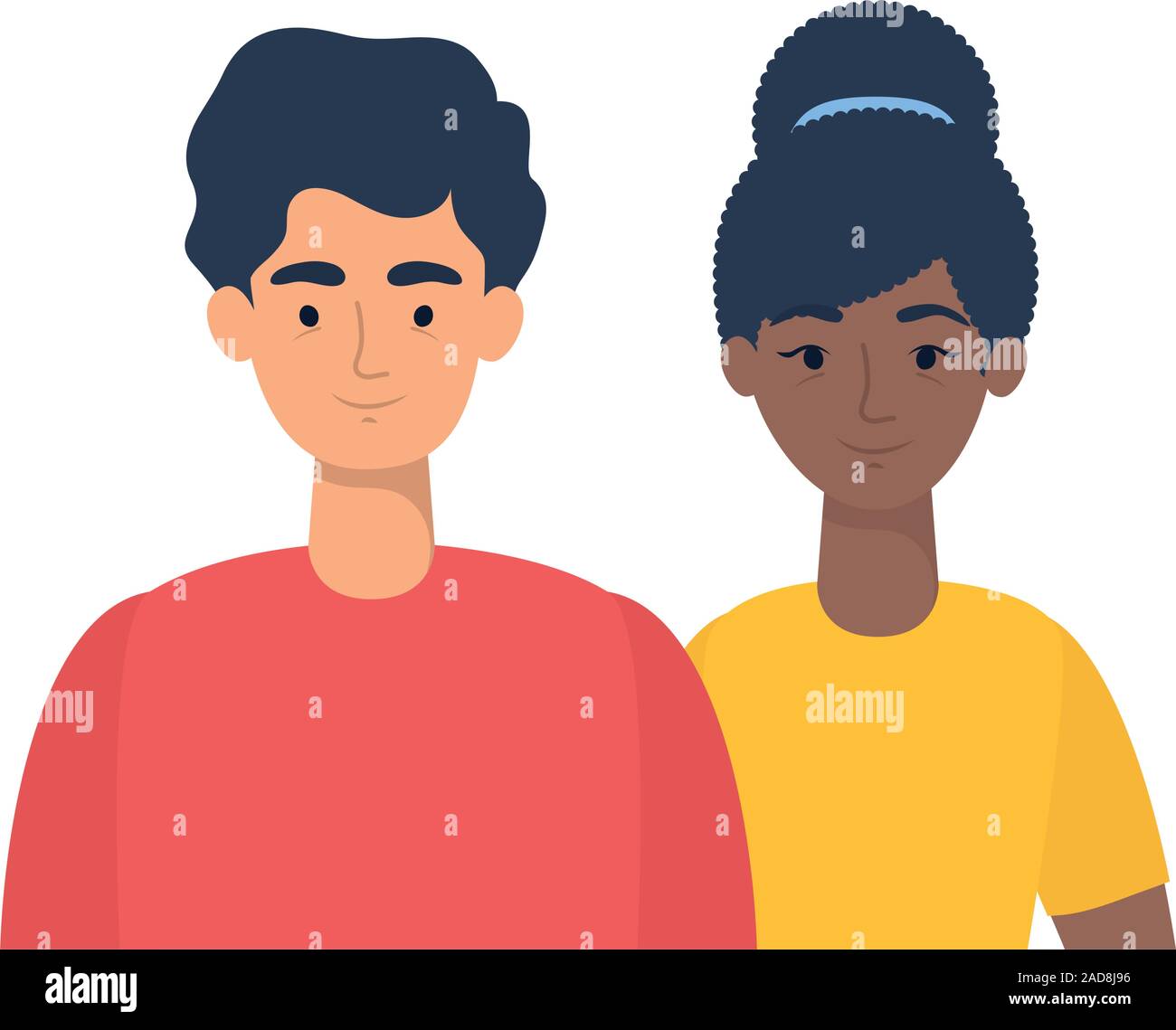 young interracial couple avatars characters Stock Vector Image & Art ...
