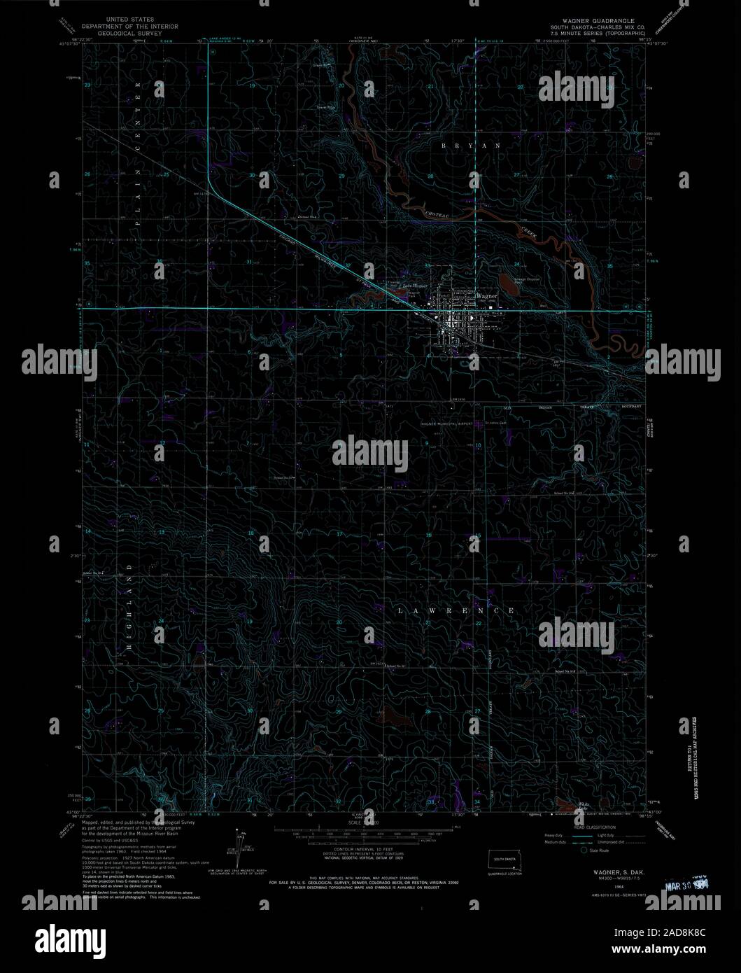Wagner south dakota map hires stock photography and images Alamy