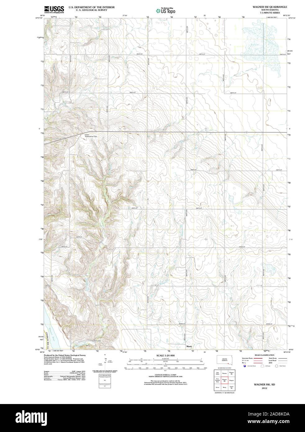 Wagner south dakota map hires stock photography and images Alamy