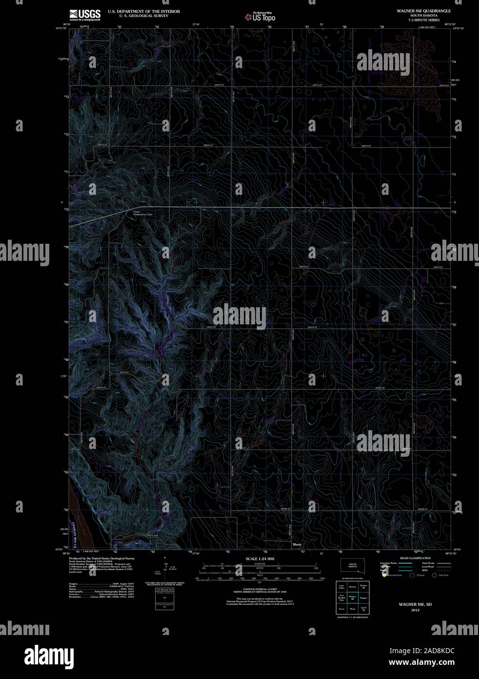 Wagner south dakota map hires stock photography and images Alamy