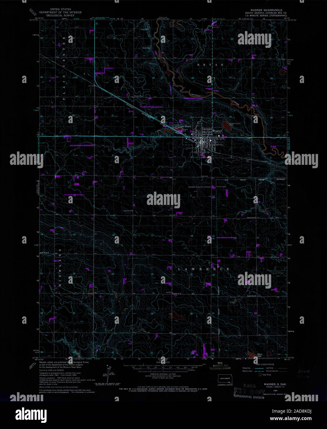 Wagner south dakota map hires stock photography and images Alamy