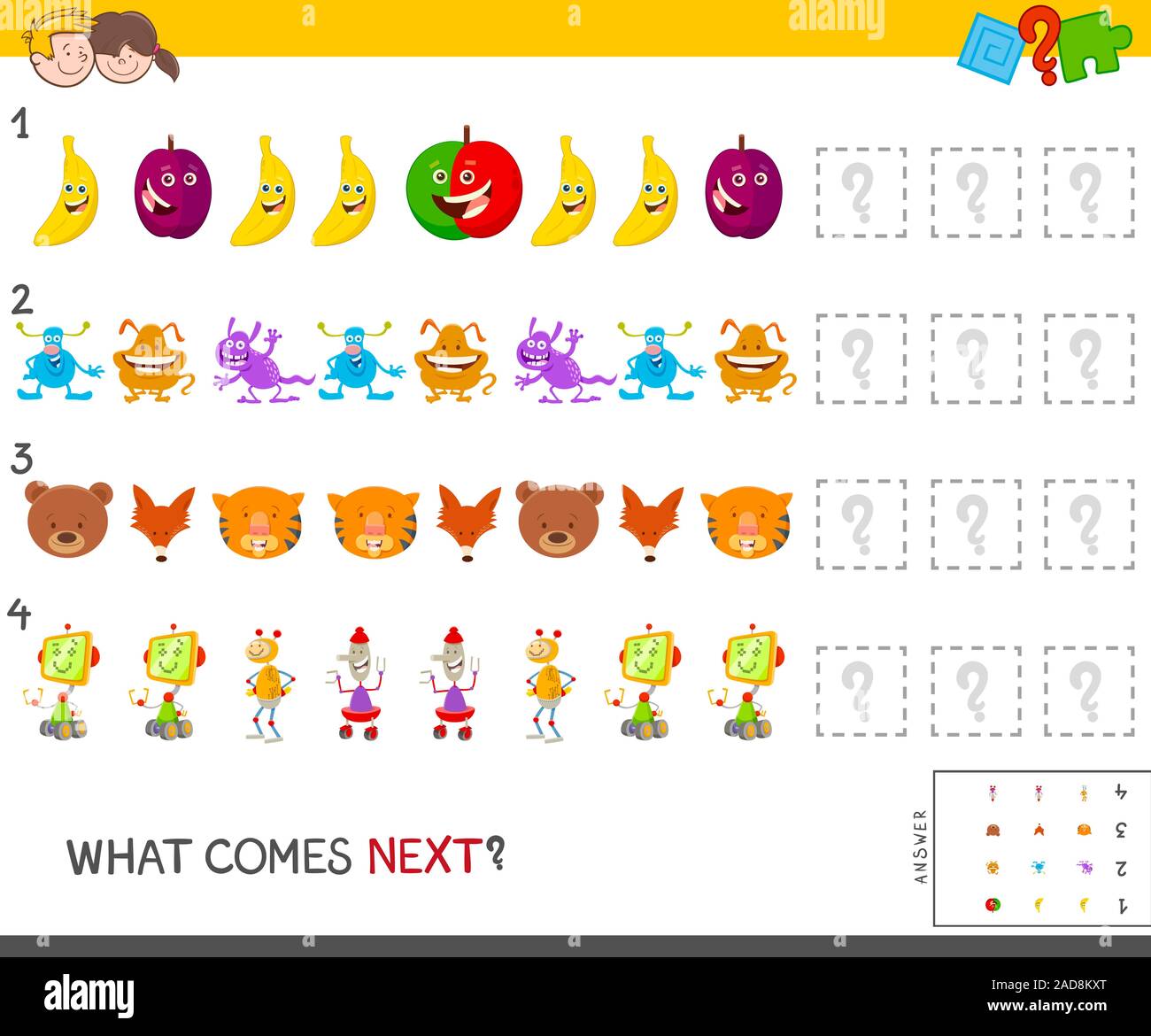 educational pattern game for children Stock Photo - Alamy