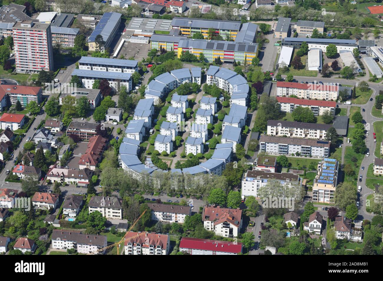Lörrach, Vocational schools in Wintersbuckstrasse, stadium development Stock Photo