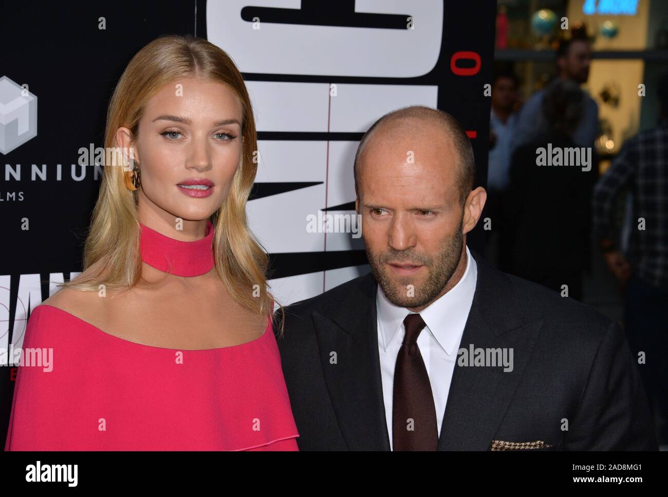 LOS ANGELES, CA. August 22, 2016: Actor Jason Statham & girlfriend  actress/model Rosie Huntington-Whiteley
