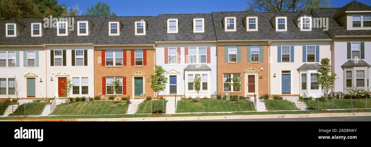 Architecture of townhouses, Owings Mills, Maryland, USA Stock Photo Alamy