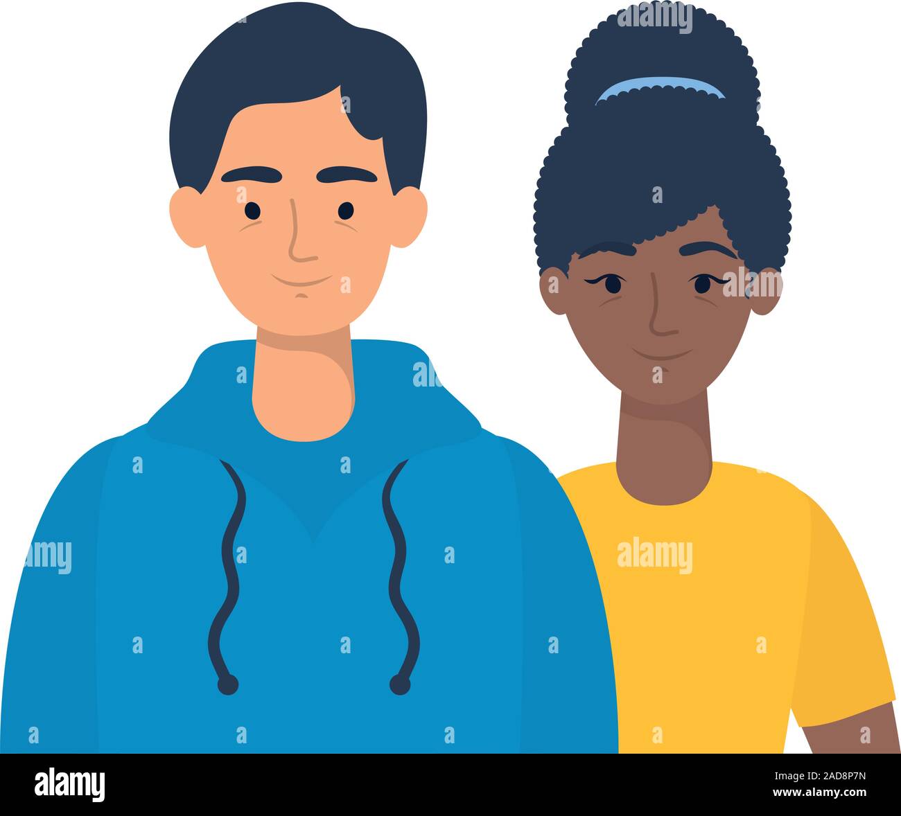 young interracial couple avatars characters Stock Vector Image & Art ...