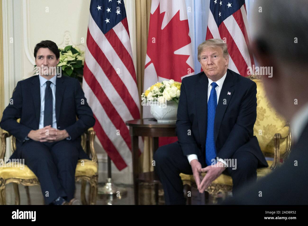 London, UK. 03rd Dec, 2019. President Donald J. Trump participates in a bilateral meeting with Canadian Prime Minister Justin Trudeau on December 3, 2019, at Winfield House in London. White House Photo by Shealah Craighead/UPI Credit: UPI/Alamy Live News Stock Photo