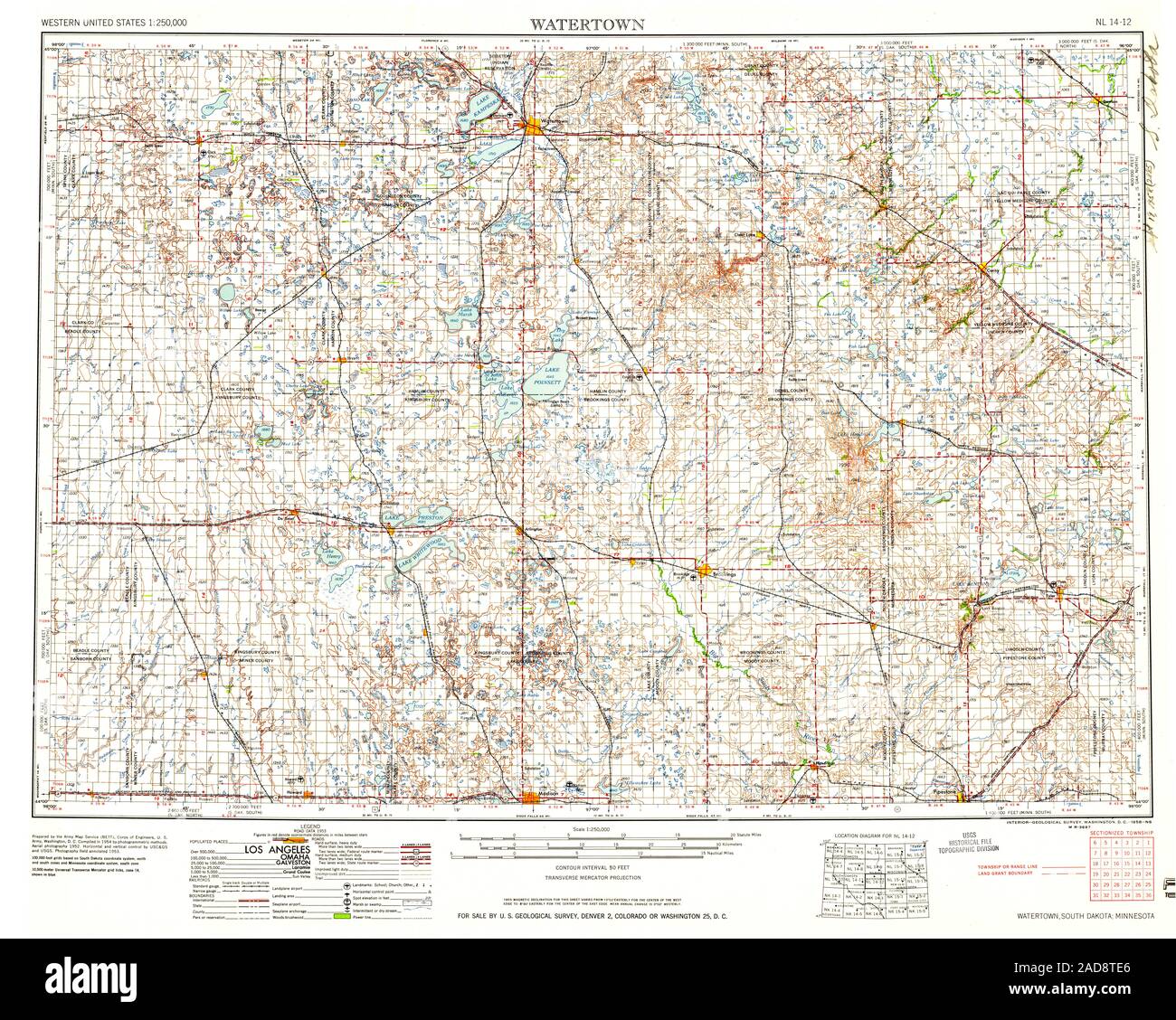 Watertown south dakota map Cut - Usgs Topo Map South Dakota Sd Watertown 344872 1958 250000 Restoration 2AD8TE6