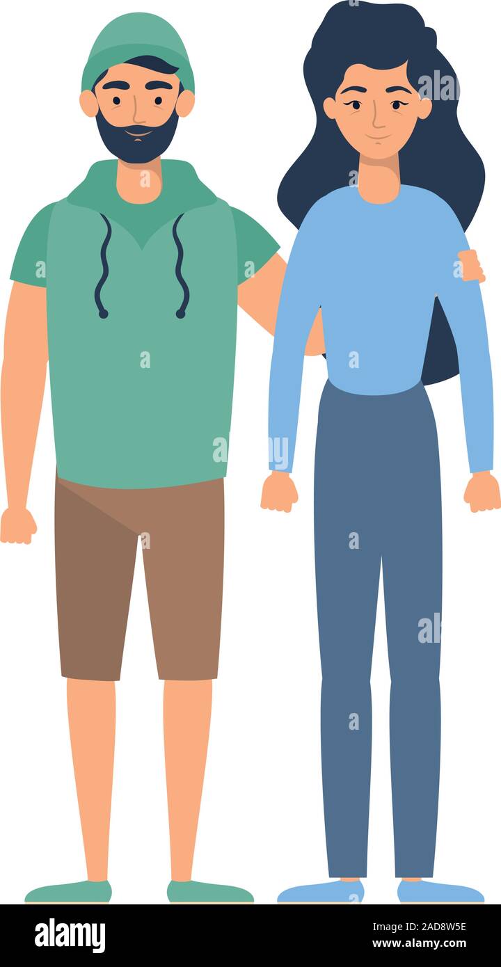 young lovers couple avatars characters Stock Vector Image & Art - Alamy