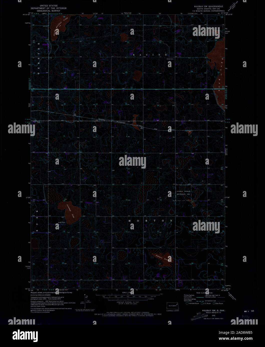 Waubay south dakota map hires stock photography and images Alamy