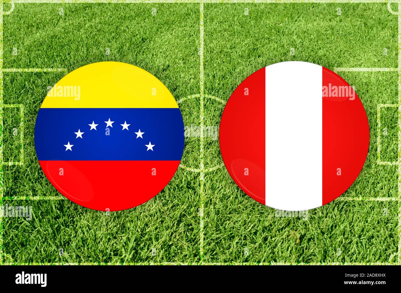 Venezuela vs Peru football match Stock Photo