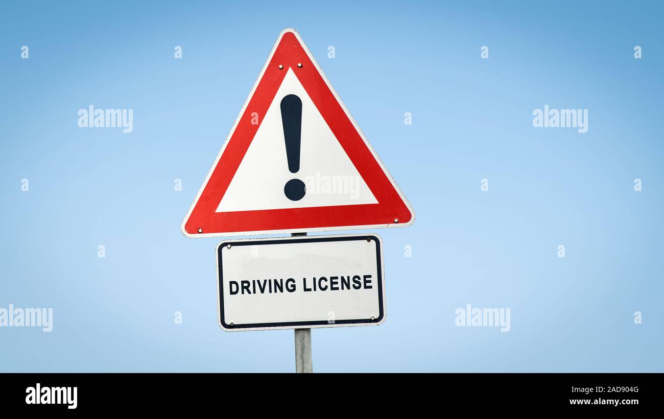 Street Sign DRIVING LICENSE Stock Photo - Alamy