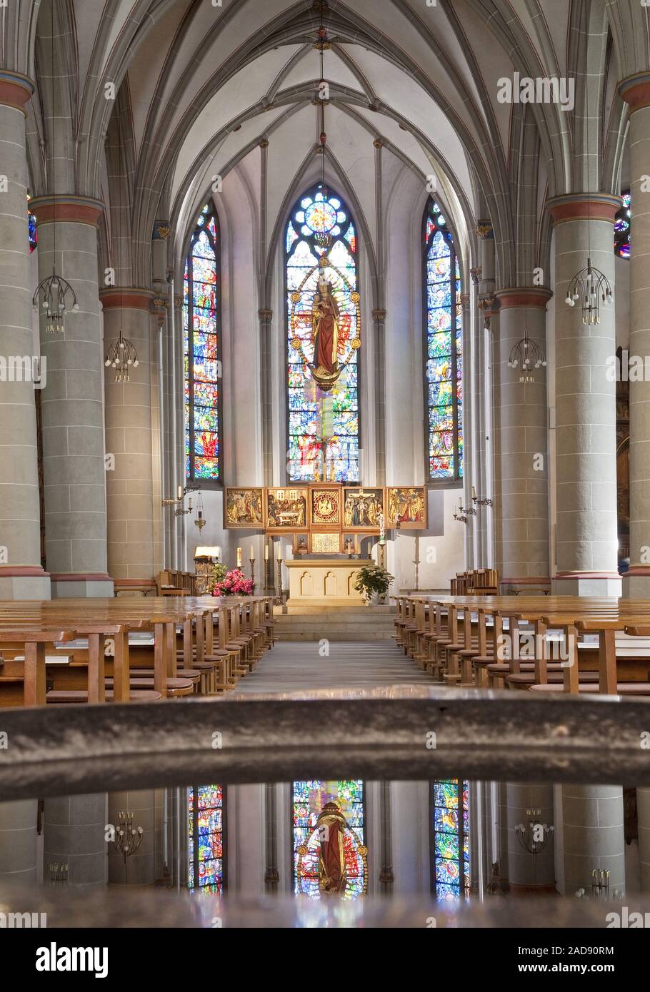 St. Peter and Paul church, inside view, Bochum, Ruhr Area, North Rhine-Westphalia, Germany, Europe Stock Photo