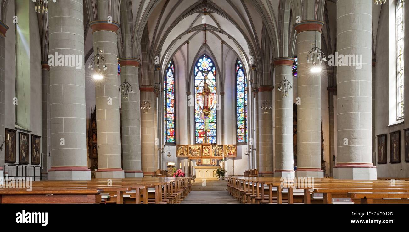 St. Peter and Paul church, inside view, Bochum, Ruhr Area, North Rhine-Westphalia, Germany, Europe Stock Photo