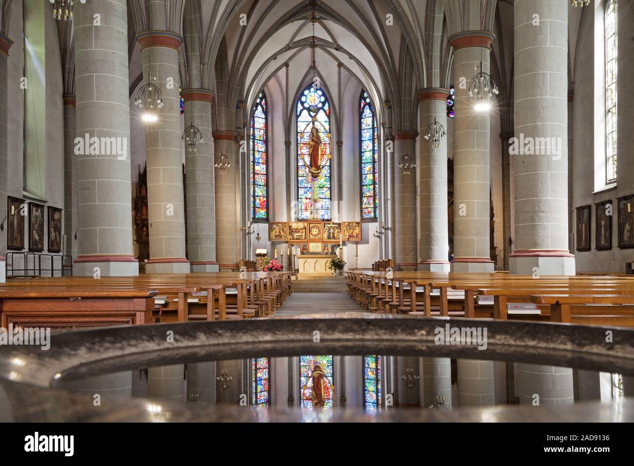 St. Peter and Paul church, inside view, Bochum, Ruhr Area, North Rhine-Westphalia, Germany, Europe Stock Photo