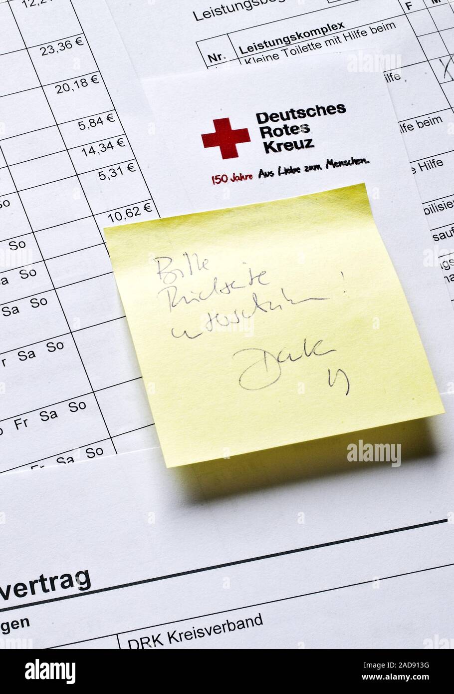 ambulant care contract, Germany Stock Photo