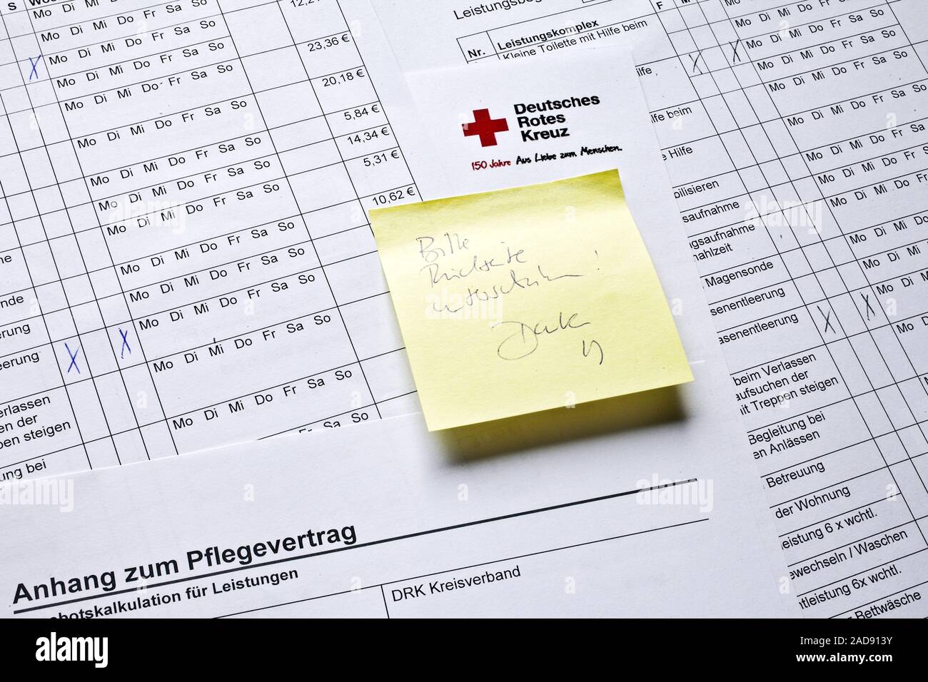 ambulant care contract, Germany Stock Photo
