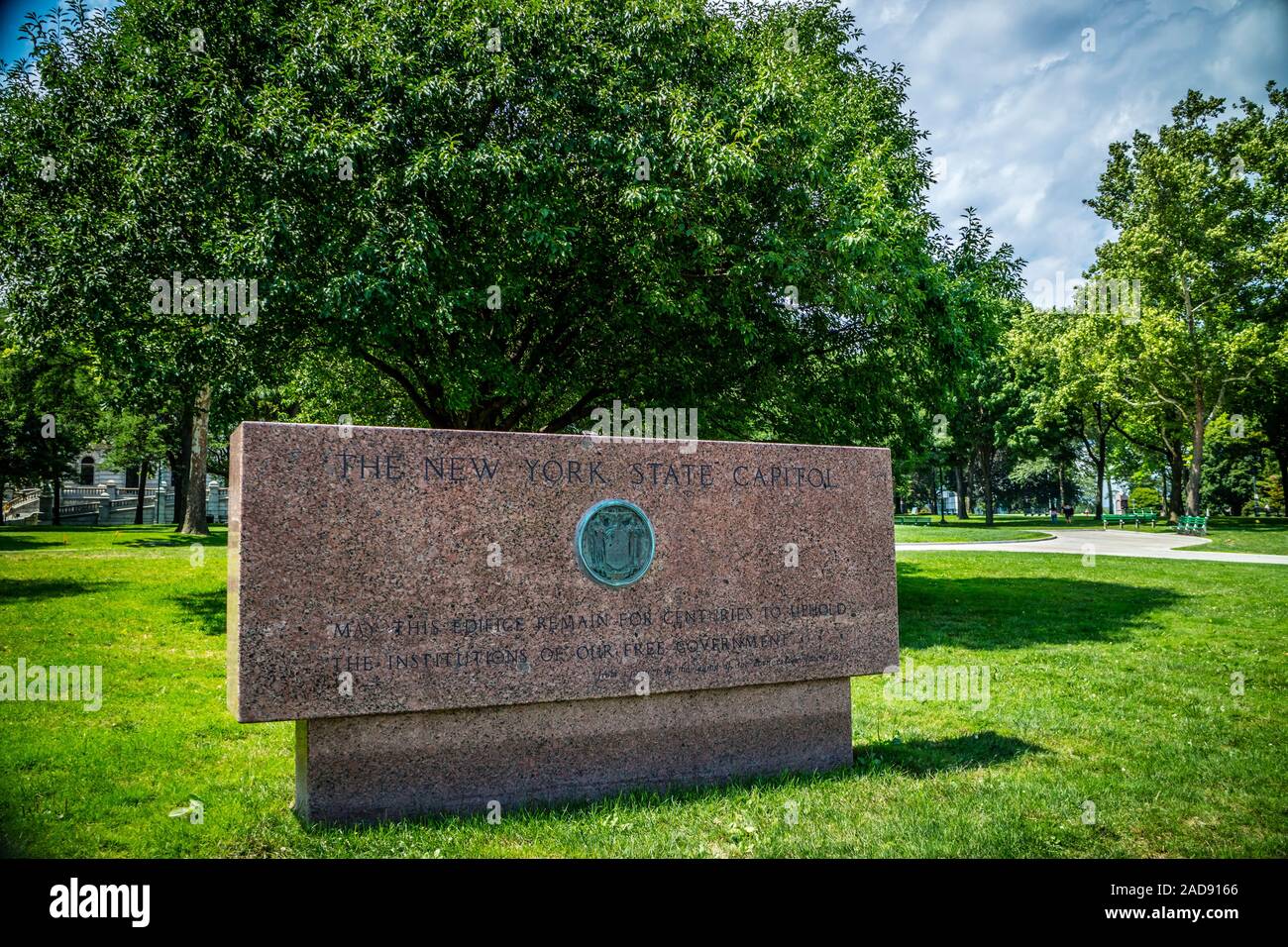 An entrance road going to Albany, New York Stock Photo