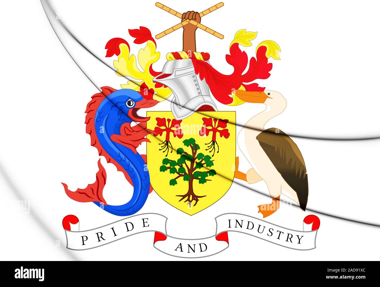 3D Barbados Coat of Arms. 3D Illustration Stock Photo Alamy