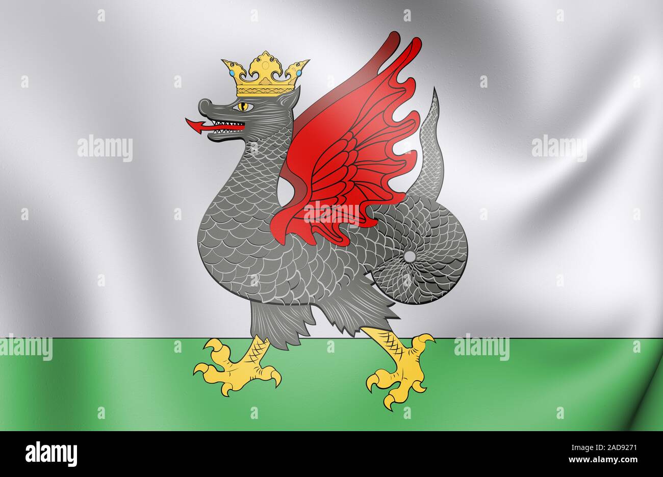 3D Flag of Kazan (Republic of Tatarstan), Russia. 3D Illustration Stock ...