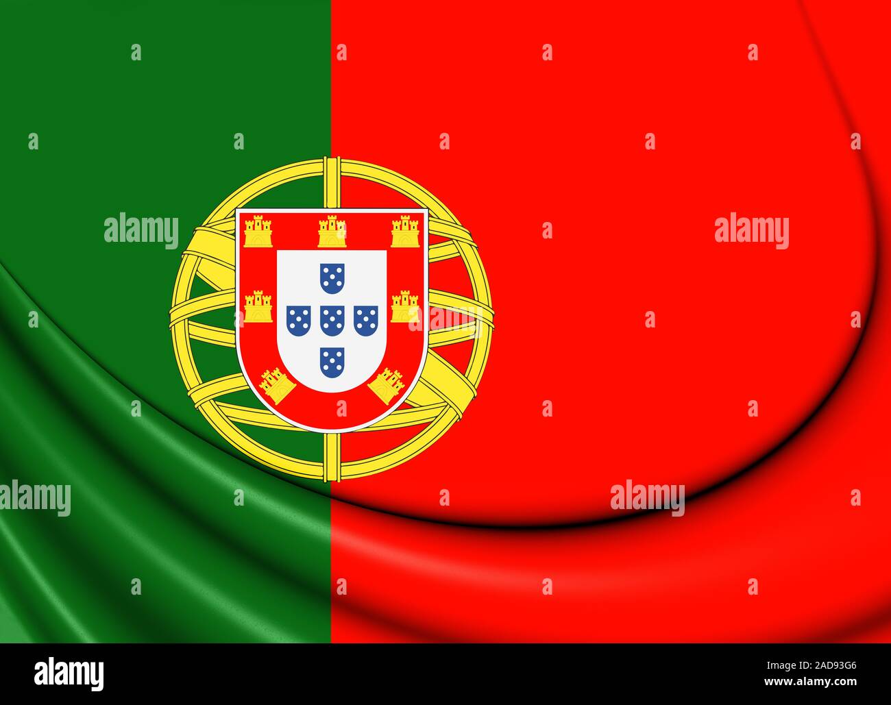 3D Flag of the Portugal. 3D Illustration Stock Photo - Alamy