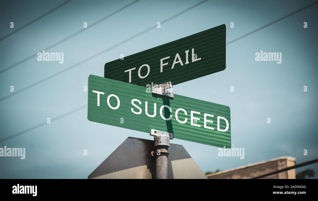 Street Sign TO SUCCEED versus TO FAIL Stock Photo - Alamy