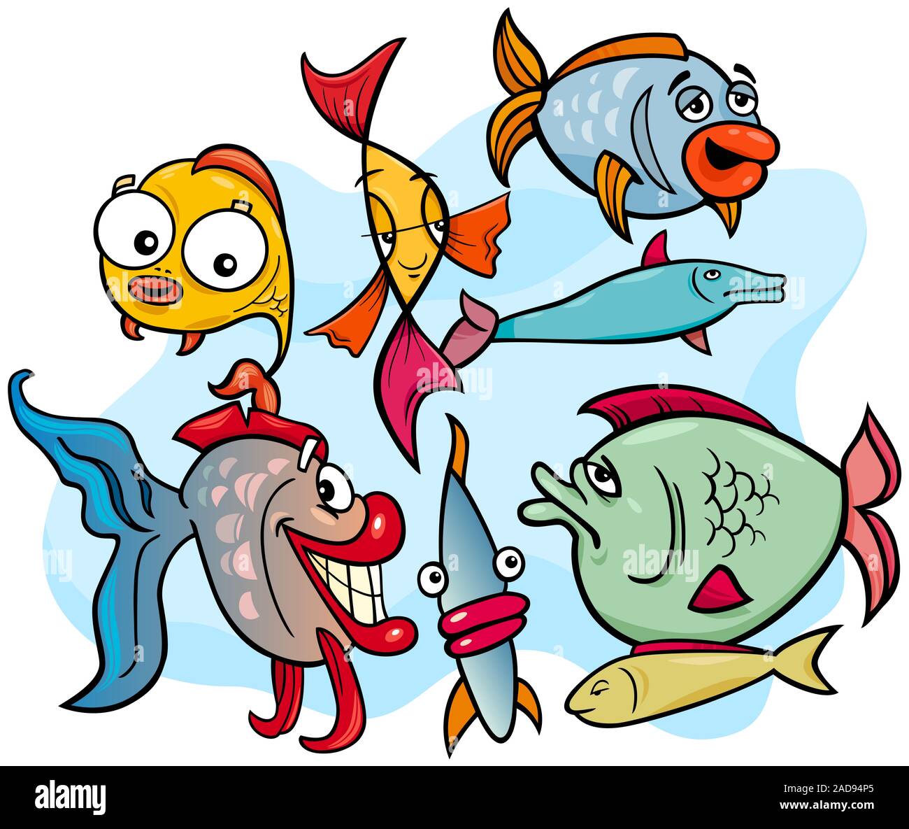 fish animal cartoon characters group Stock Photo Alamy