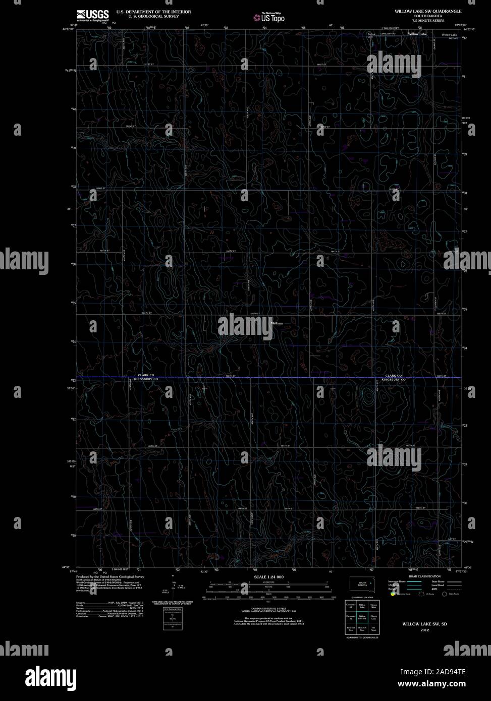 Willow lake south dakota map hires stock photography and images Alamy