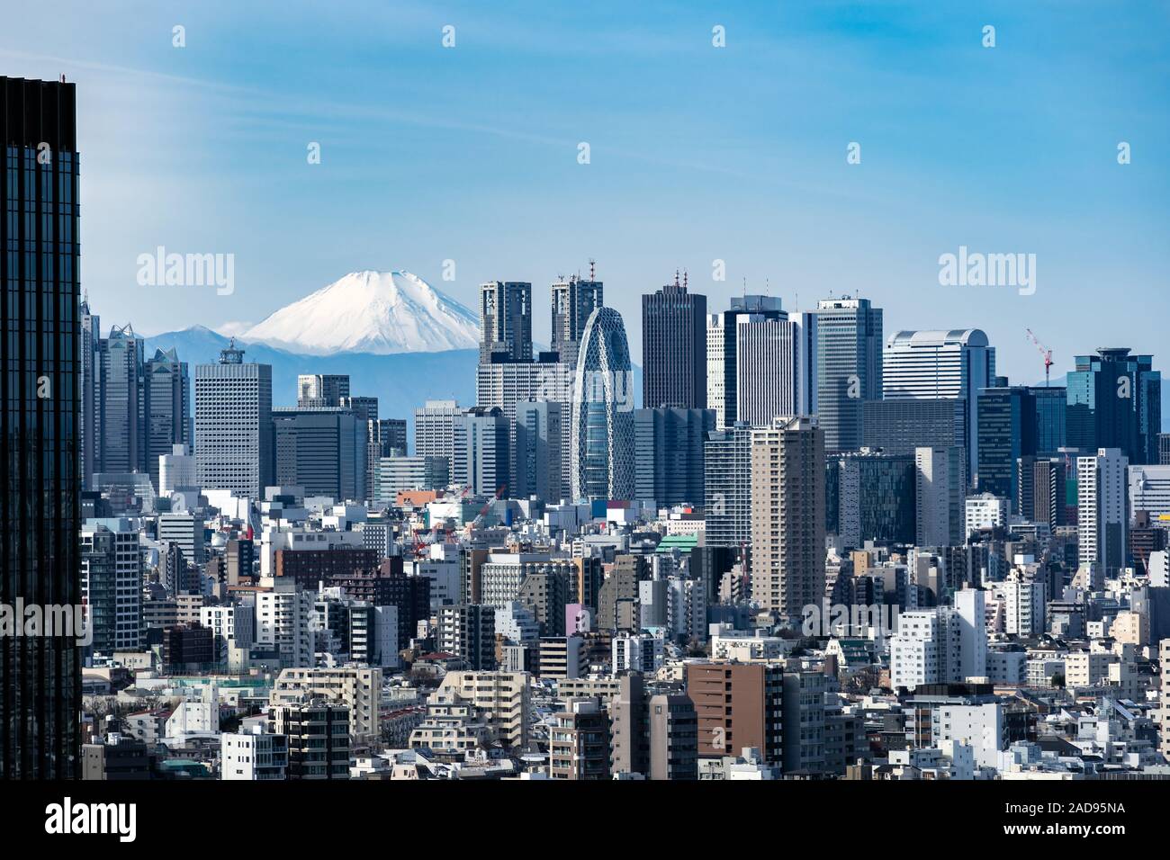 Tokyo Skyline And Mountain Fuji In Japan Stock Photo Alamy