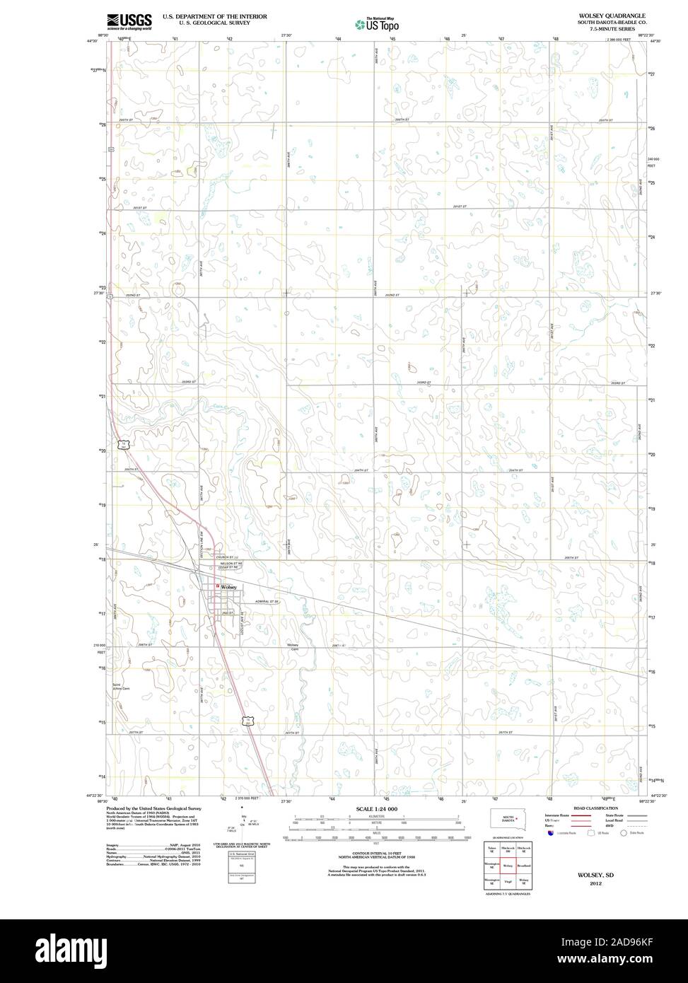 Map of wolsey south dakota Cut Out Stock Images & Pictures Alamy