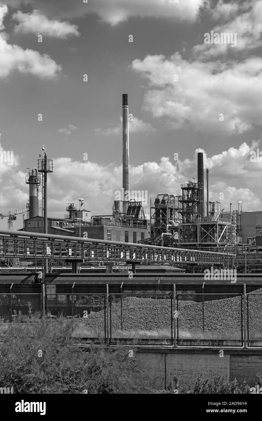 Factory building in an industrial park in FrankfurtHoechst, Germany