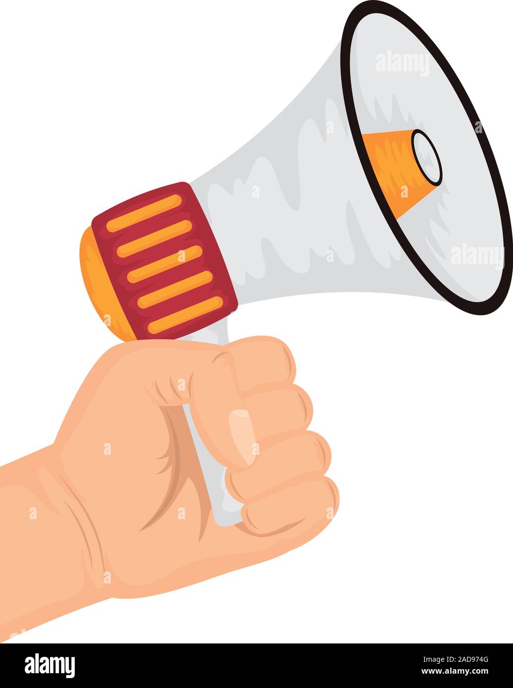 hand with megaphone sound device Stock Vector Image & Art - Alamy