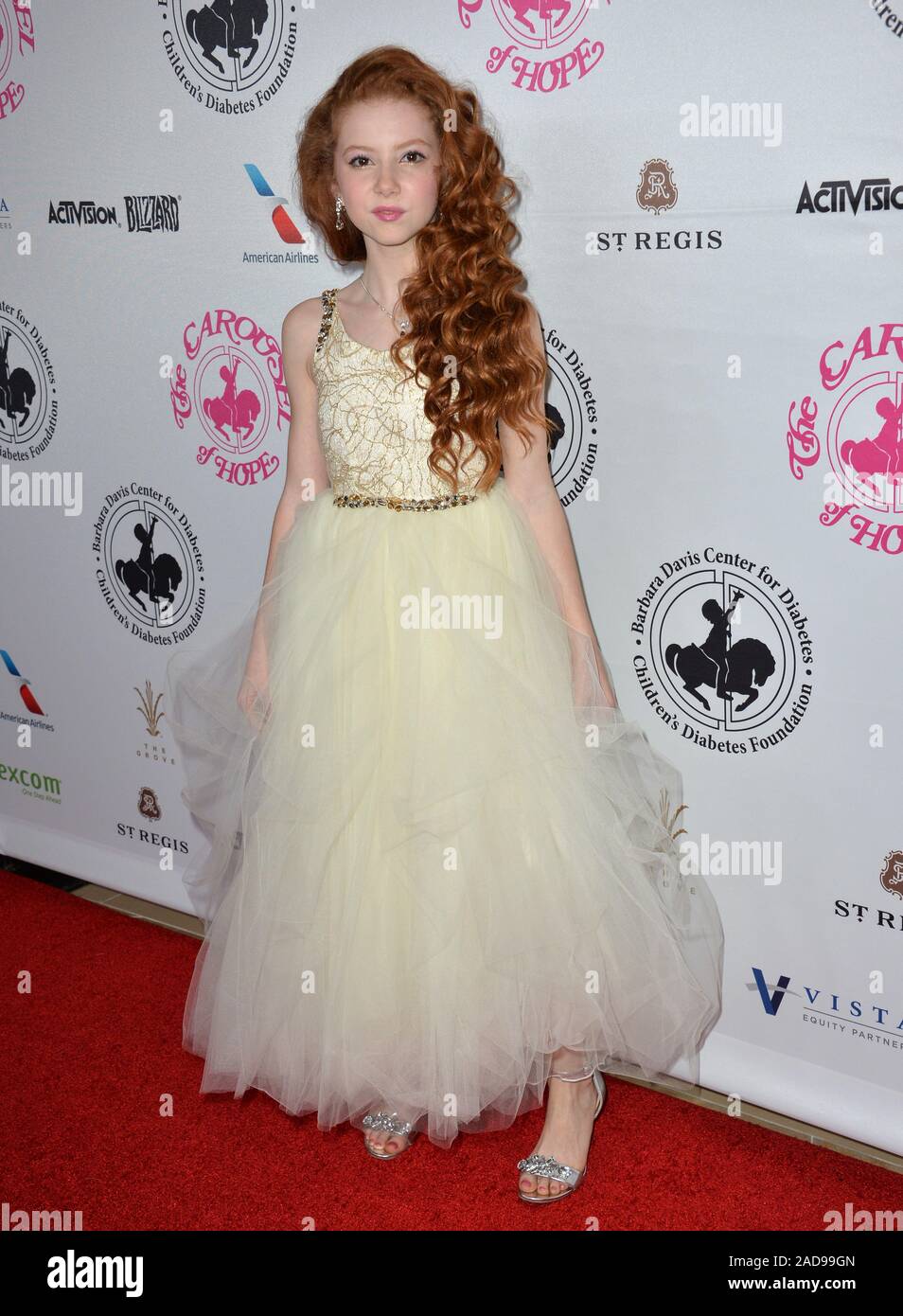 BEVERLY HILLS, CA. October 8, 2016: Francesca Capaldi at the 2016 Carousel of Hope Ball at the Beverly Hilton Hotel. © 2016 Paul Smith / Featureflash Stock Photo